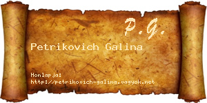 Petrikovich Galina névjegykártya